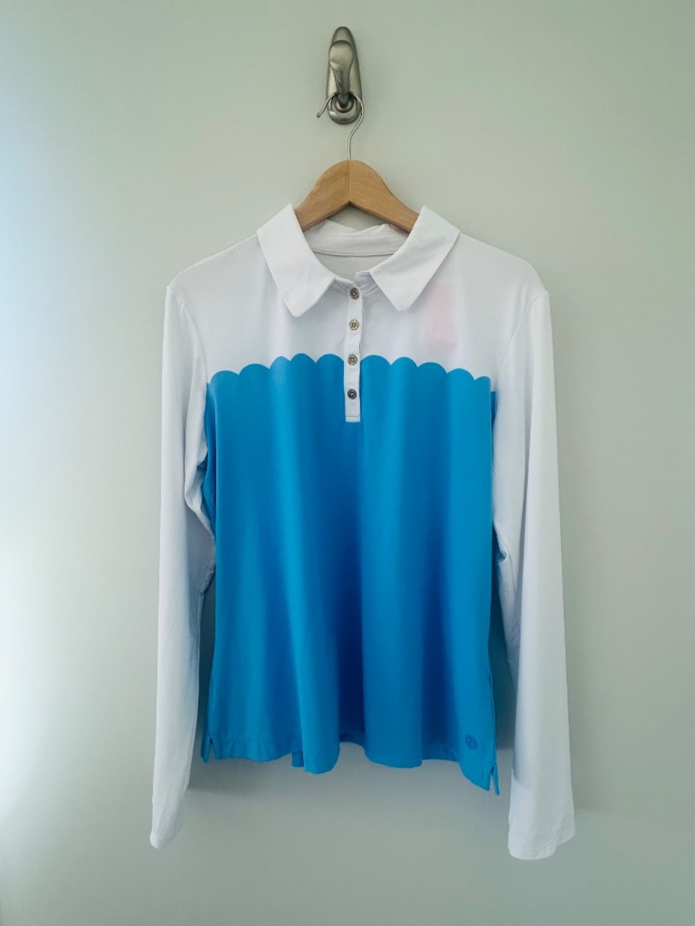 NWT Lilly Pulitzer Luxletic Frida Scallop Polo Top XL
